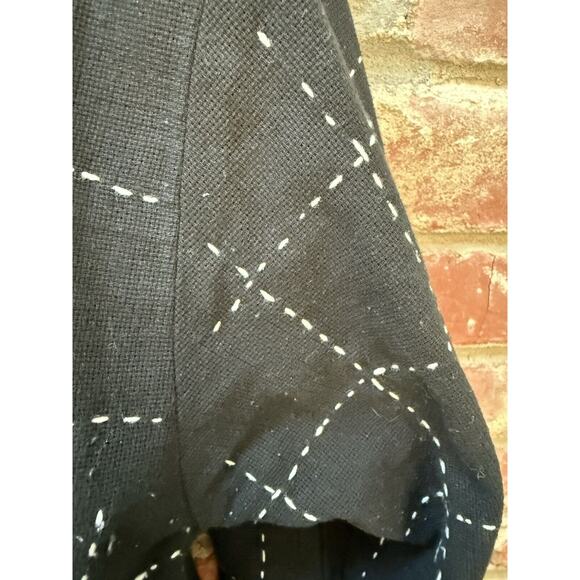 Sam Hilu Art to Wear‎ Jacket Reversible Tribal Button Up Women’s XL Black Cream - Picture 13 of 14